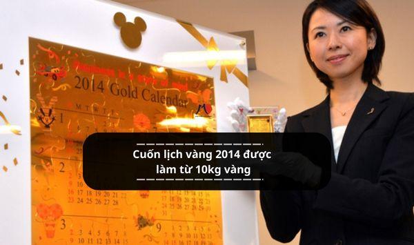 Cuốn lịch vàng 2014 được làm từ 10kg vàng