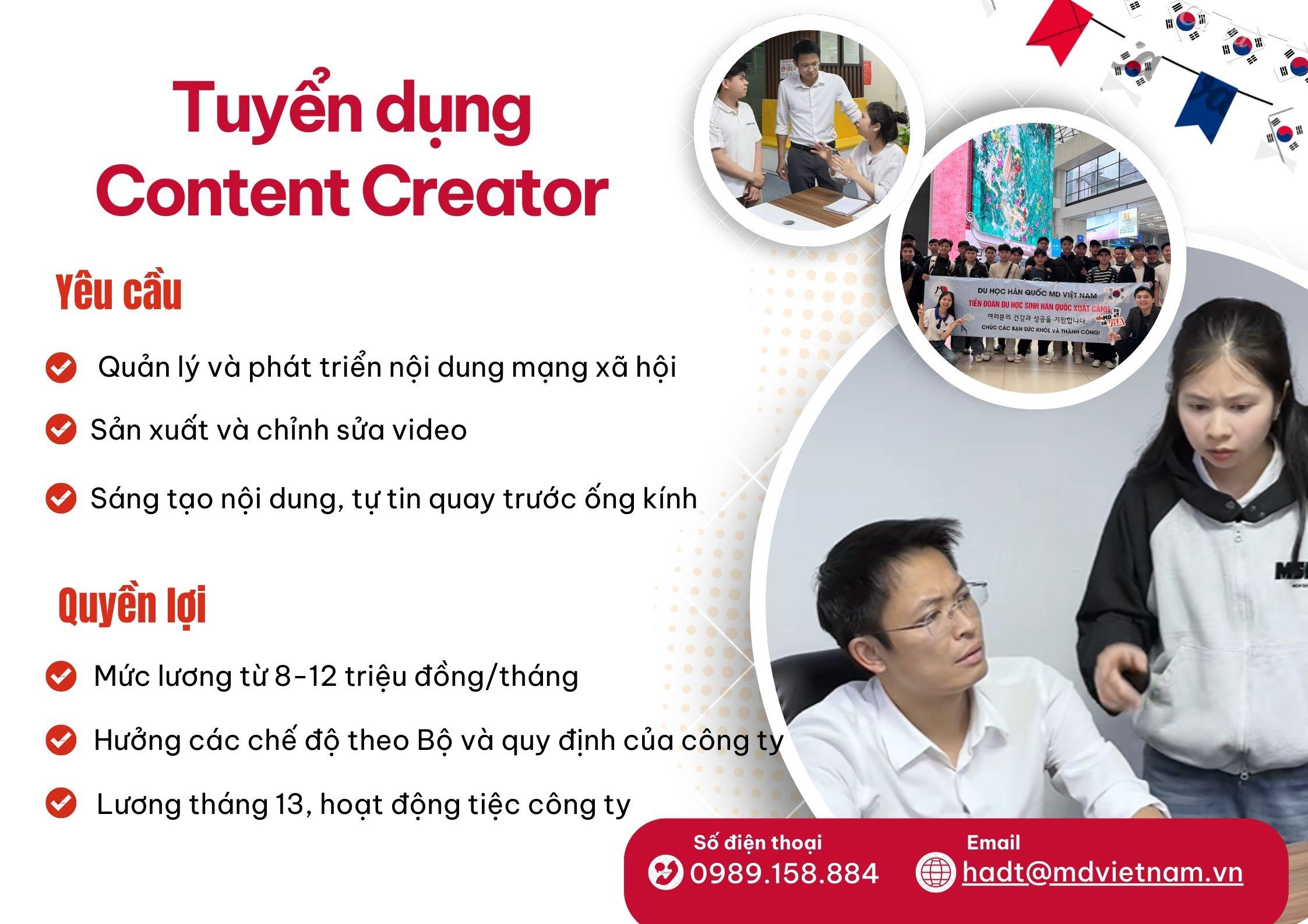 Tuyển dụng Nhân viên Content Creator
