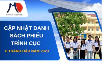 Cập nhật phiếu trình cục đơn hàng XKLĐ Nhật Bản 6 tháng đầu năm 2023 – Công ty MD Việt Nam